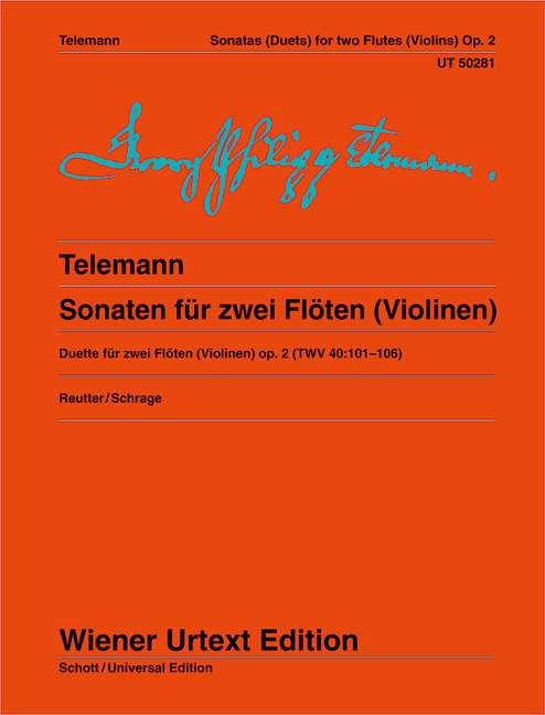 Sechs Sonaten für 2 Querflöten (Violinen) op. 2 TWV 40:101-106