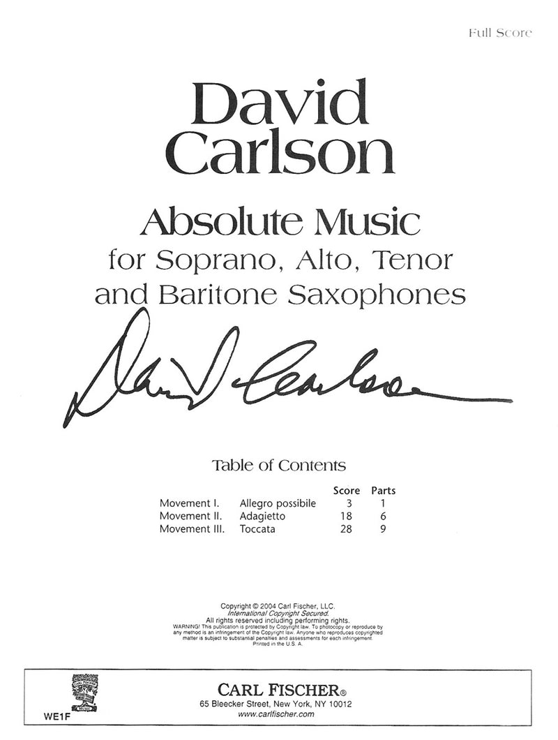 Absolute Music (Score Only)