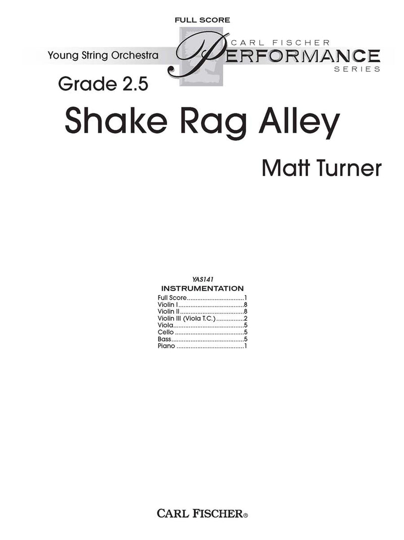 Shake Rag Alley (Study Score)