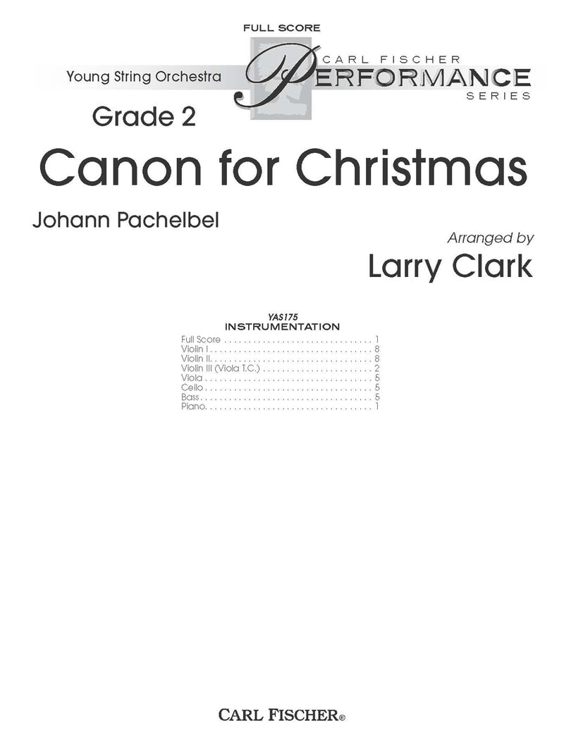 Canon for Christmas (Score Only)