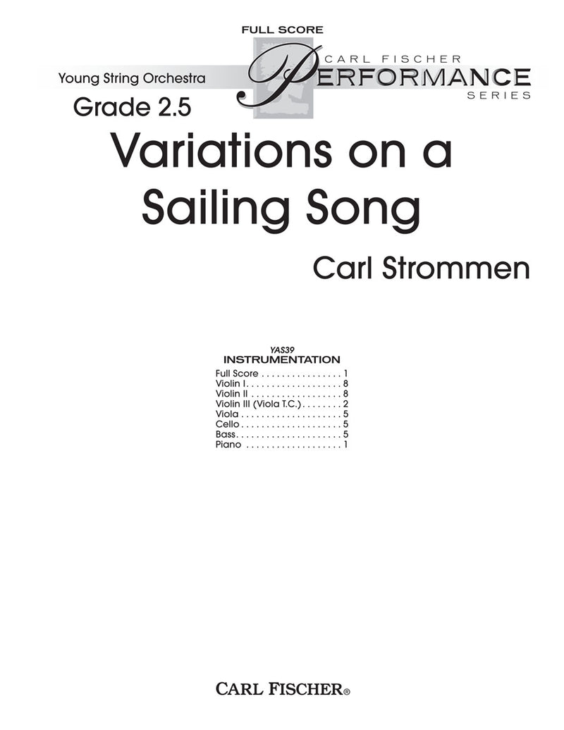 Variations On A Sailing Song, String Orchestra (Score Only)