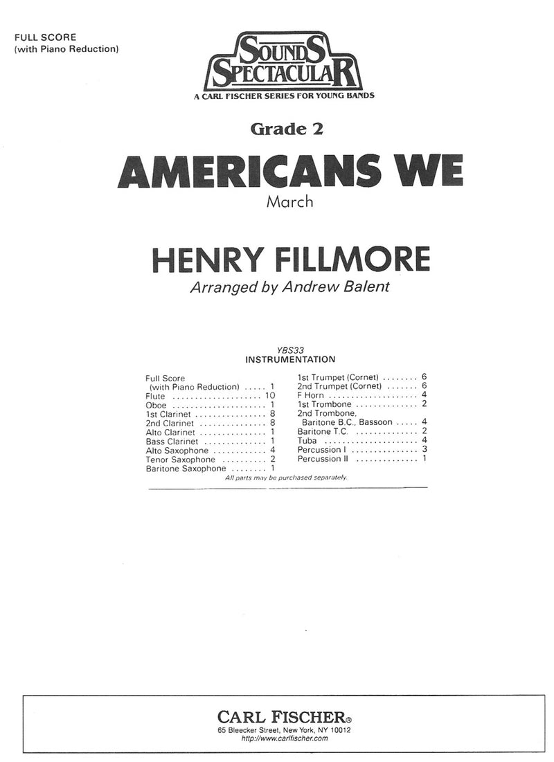 Americans We, ed. Balent (Score Only)