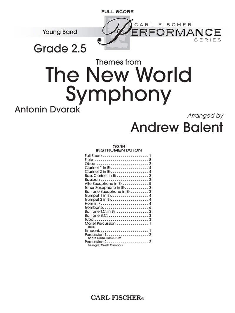 Theme From The New World Symphony (Score Only)