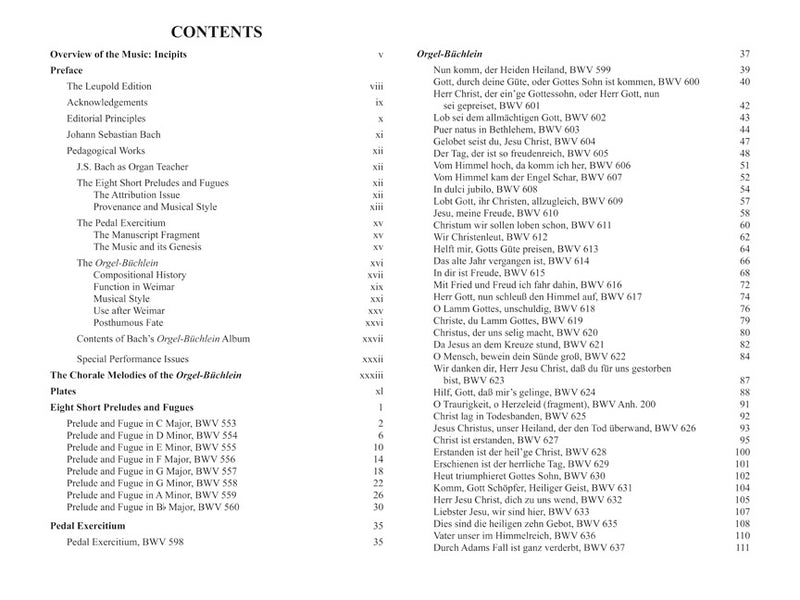 Complete organ works, Ser. 1, Vol. 1A: 8 short preludes & fugues, pedal exercitum, Orgelbüchlein (Standard urtext)