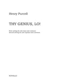 Thy Genius, Lo! (Score)