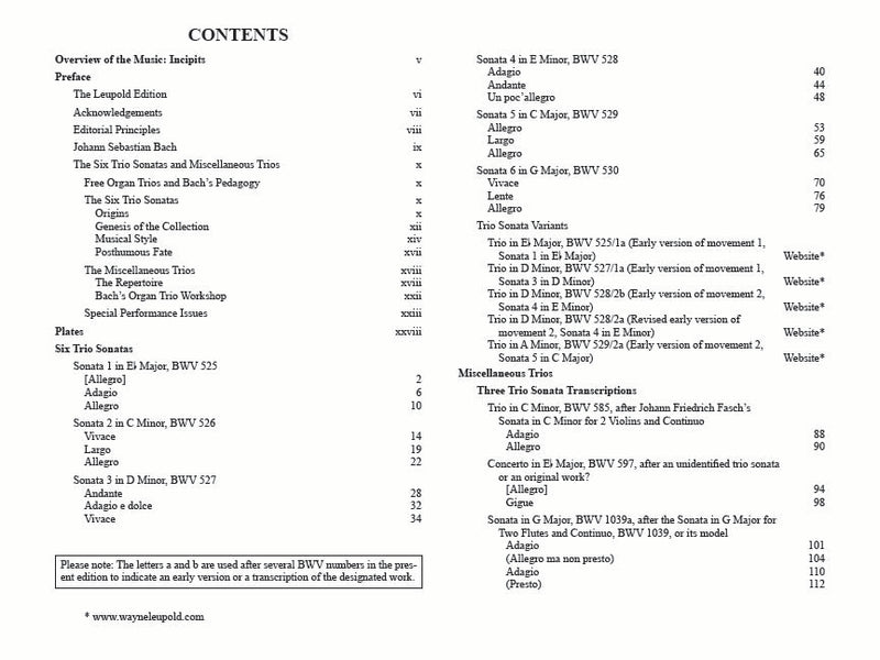 Complete organ works, Ser. 1, Vol. 7: Six trio sonatas and miscellaneous trios