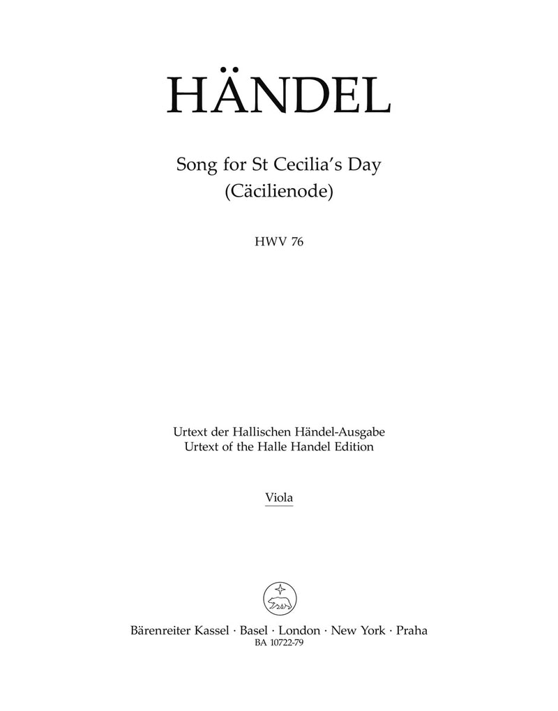 Song for St. Cecilia's Day (Ode for St. Cecilia's Day), HWV 76（Viola part）