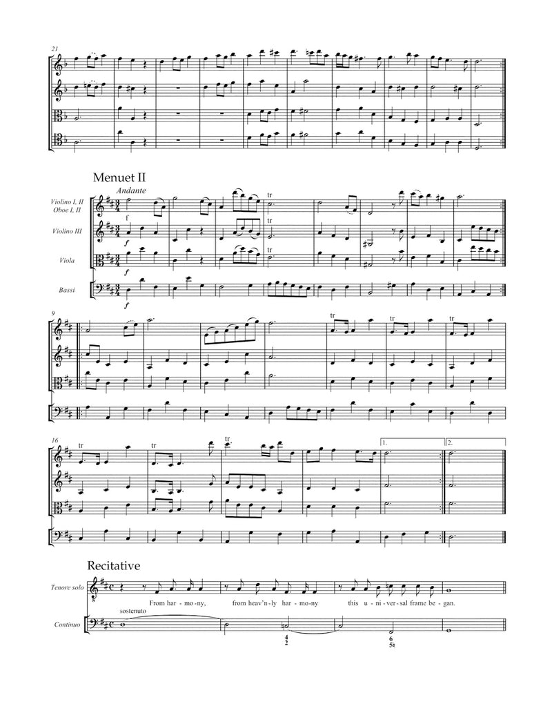 Song for St. Cecilia's Day (Ode for St. Cecilia's Day), HWV 76（Full score）