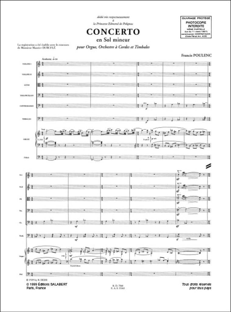 Concerto en Sol Mineur [Study Score]