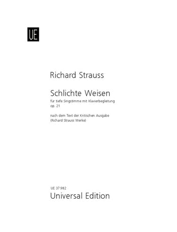 Schlichte Weisen op. 21 TrV 160 [low voice and piano]