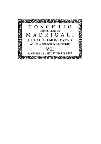 Il settimo libro de Madrigali con altri generide Canti