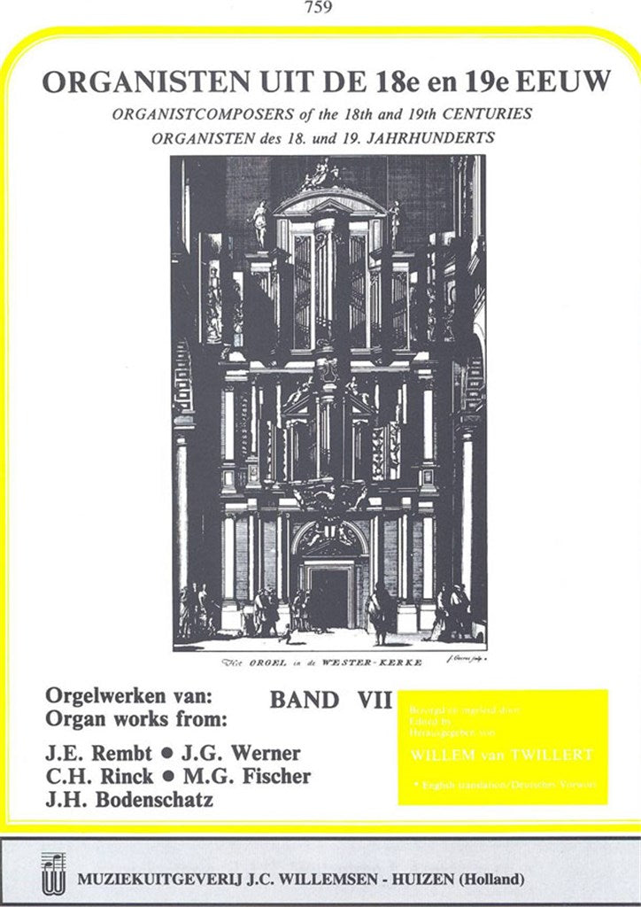 Organisten uit de 18e en 19e Eeuw 7 = Organist Composers of the 18th and 19th Centuries, vol. 7