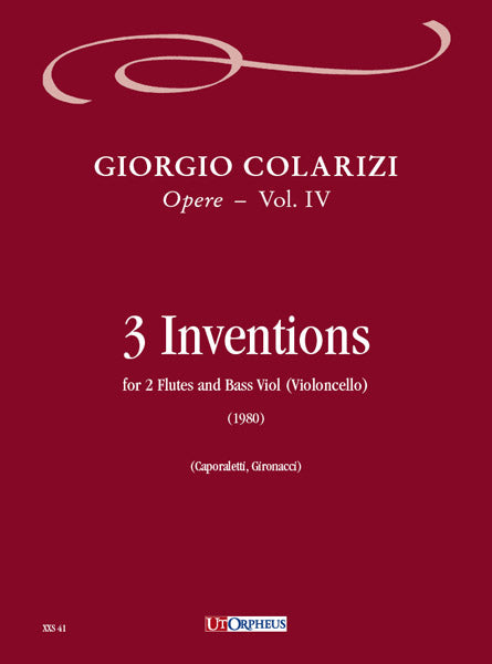 3 Invenzioni per 2 Flauti e Viola Bassa da Gamba