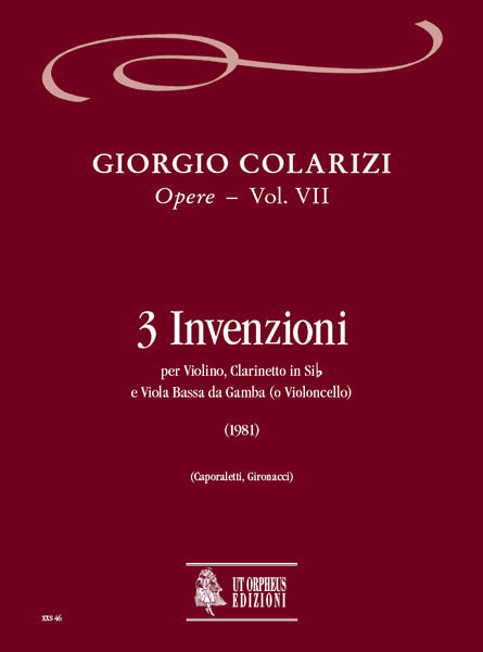 3 Invenzioni for Violin, Clarinet and Cello